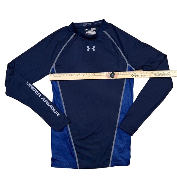 UNDER ARMOUR Shirt Kids Long Sleeve Crew Neck Athletic Fit Pullover Tee Blue Med - Picture 3 of 12